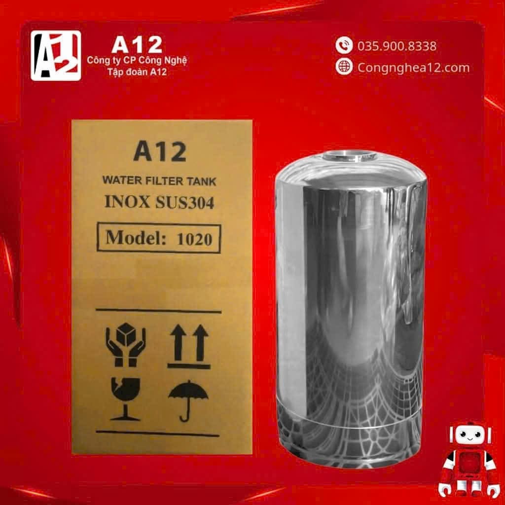 Cột inox 1020 A12 – Vỏ bình lọc nước SUS304 phủ epoxy, bền đẹp, an toàn