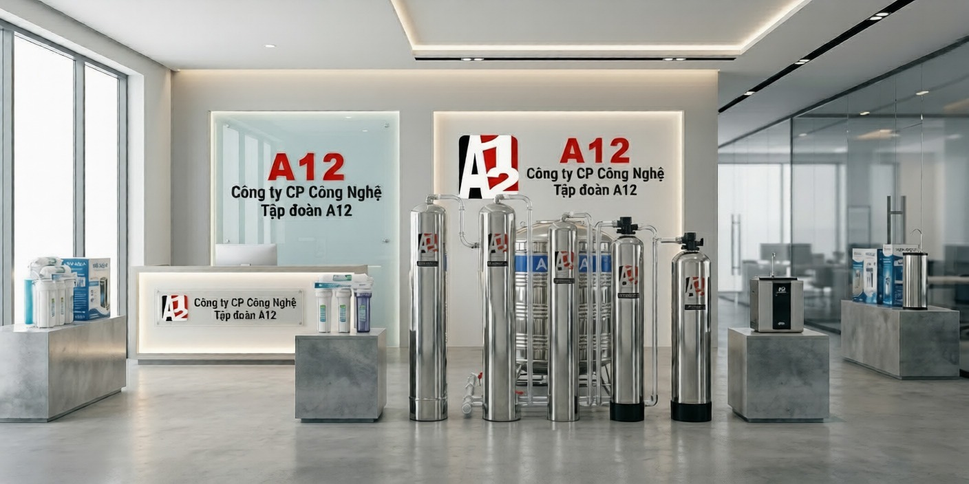 Showroom sản phẩm A12 – Cột lọc inox công nghiệp, thiết bị lọc nước